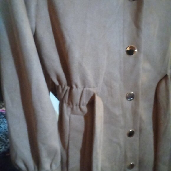 Jackets & Blazers - Beautiful faux suede pea coat with hood